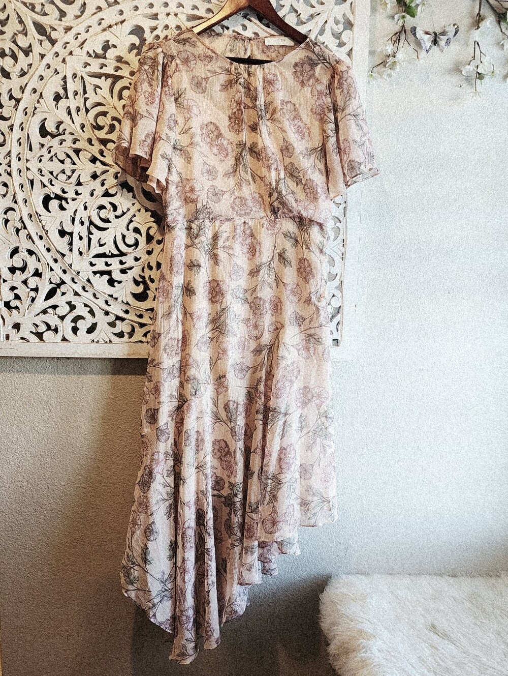 ANTHROPOLOGIE ASTR THE LABEL FLORAL PRINT FLOWY NWOT DRESS WOMENS SZ XLARGE - Picture 8 of 16